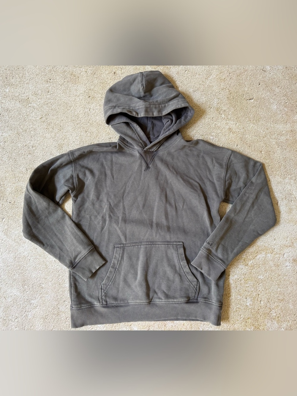 A&F Abercrombie Kids Washed Gray Essentials Hoodie 11/12